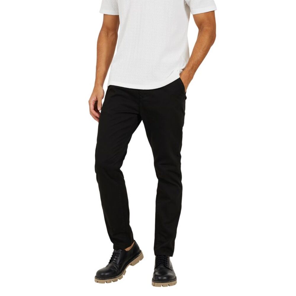 Brave Soul Mens Armstrong Cotton Button Chinos / Black